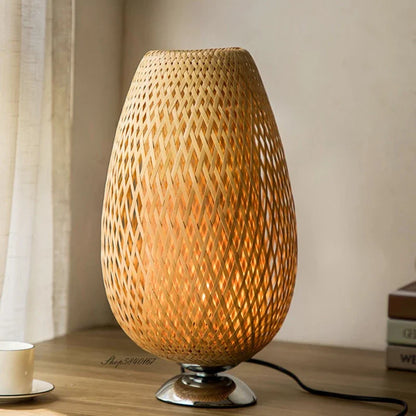 AntiqueBamboo – Lampe de Table Vintage en Bambou