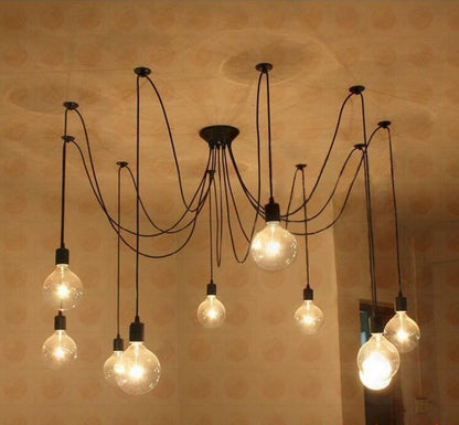 Suspension Moderne, Spider Design Réglable, 40–60W, Noir