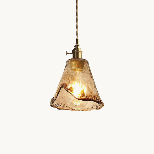 Suspension en Verre et Laiton – Élégance Vintage pour un Intérieur Raffiné