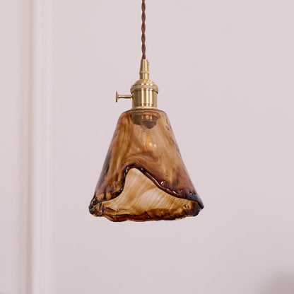 Suspension en Verre et Laiton – Élégance Vintage pour un Intérieur Raffiné