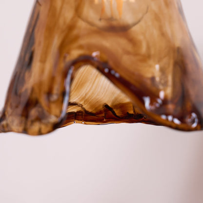 Suspension en Verre et Laiton – Élégance Vintage pour un Intérieur Raffiné