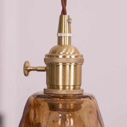 Suspension en Verre et Laiton – Élégance Vintage pour un Intérieur Raffiné