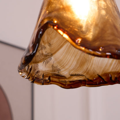 Suspension en Verre et Laiton – Élégance Vintage pour un Intérieur Raffiné