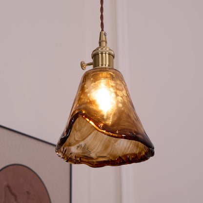 Suspension en Verre et Laiton – Élégance Vintage pour un Intérieur Raffiné