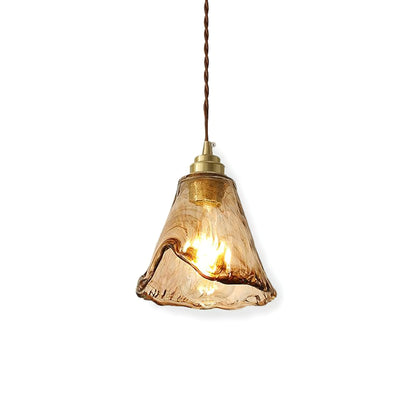 Suspension en Verre et Laiton – Élégance Vintage pour un Intérieur Raffiné