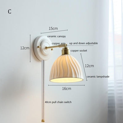 Applique Murale Céramique Blanche, Moderne avec Interrupteur