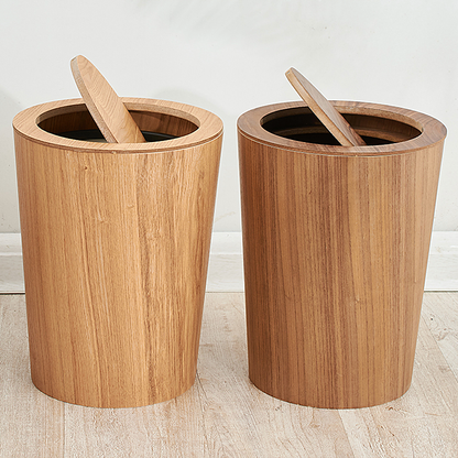 Poubelle Design en Bois Placage 9L avec Couvercle