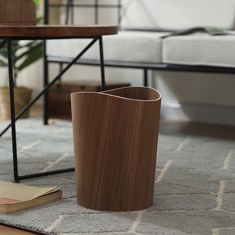 Poubelle Design en Bois Placage 9L Moderne