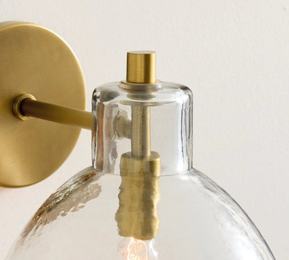 Applique Murale Xeno Verre Recyclé, Laiton Brossé ou Noir