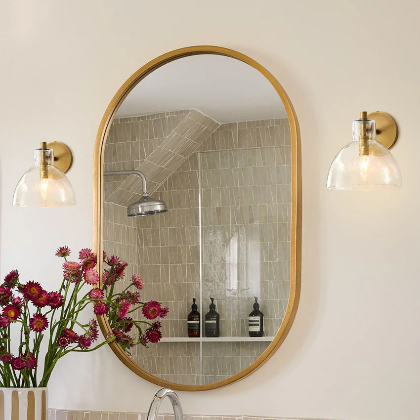 Applique Murale Xeno Verre Recyclé, Laiton Brossé ou Noir