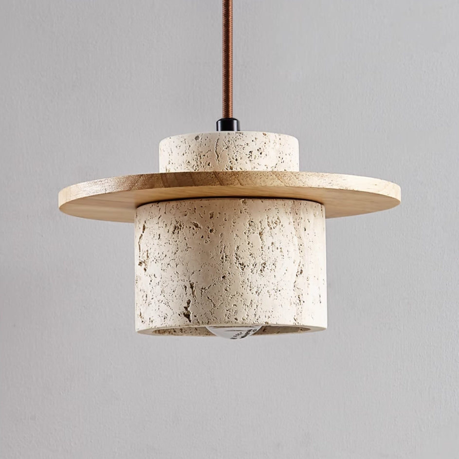 Suspension Travertine | Éclairage Élégant en Pierre Naturelle