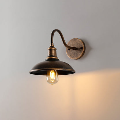 Alessio Lampe Murale Extérieure Rustique en Forme de Bol en Laiton Antique IP65 Étanche