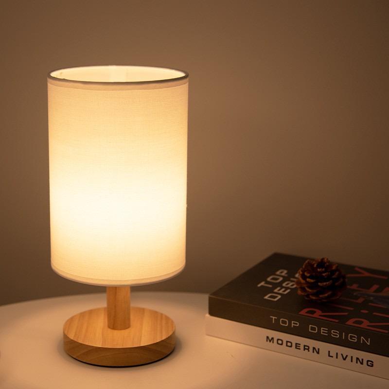 Organic Glow Lamp – Lampe en Bois Naturel & Tissu – Alimentation USB
