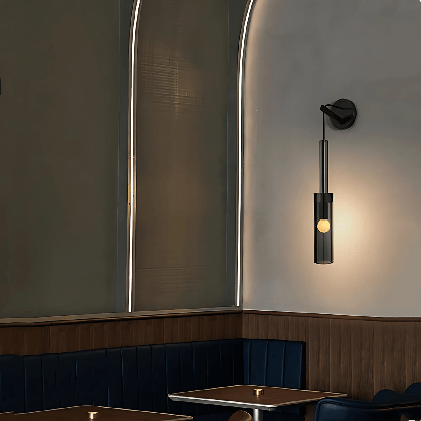 Suspension Design Verre Fumé E27 – Collection Abacus