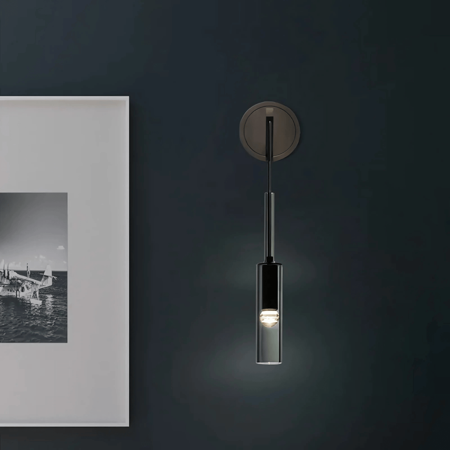 Suspension Design Verre Fumé E27 – Collection Abacus