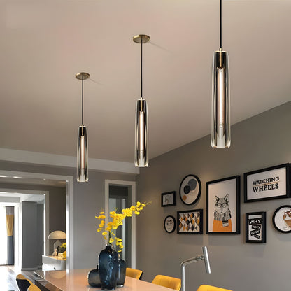 Suspension Moderne Verre K9 Laiton Fumé ou Clair