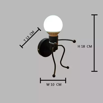 Applique Murale Bonhomme, LED E27 Design Fer