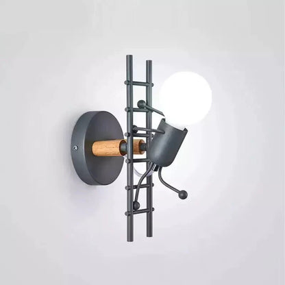 Applique Murale Bonhomme, LED E27 Design Fer