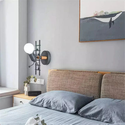 Applique Murale Bonhomme, LED E27 Design Fer