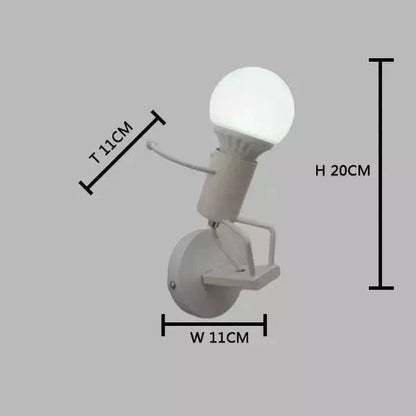 Applique Murale Bonhomme, LED E27 Design Fer
