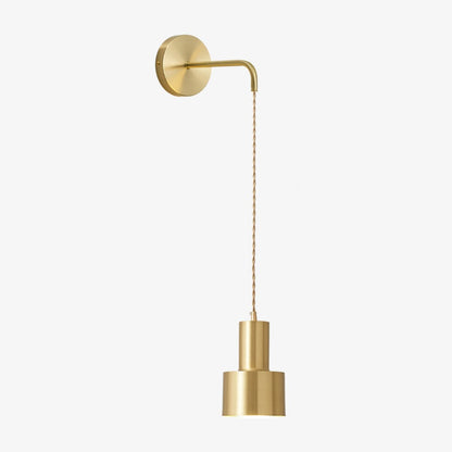 Applique murale dorée avec lampe suspendue - Élégance et Lumière Raffinée