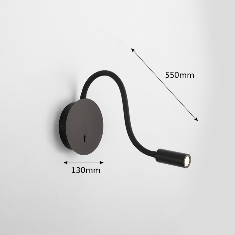 Applique Murale LED Orientable, Métal Noir ou Blanc, 55cm