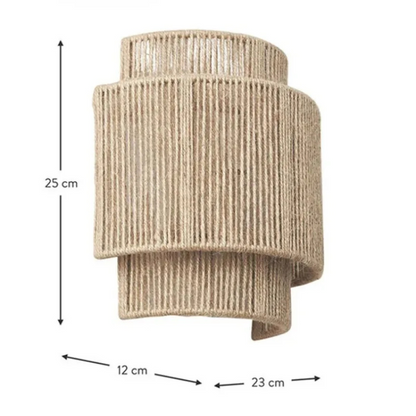 Applique Murale en Corde de Rattan – Un Éclairage Naturel et Chaleureux pour Votre Intérieur