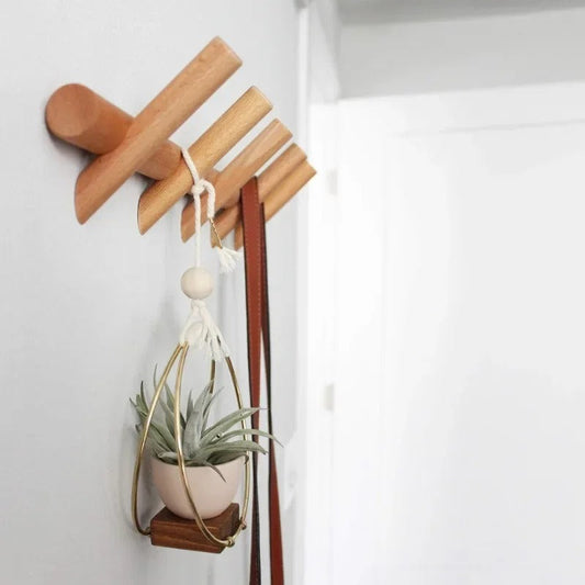 Porte-Manteaux Mural en Chêne, Design Minimaliste, 50cm