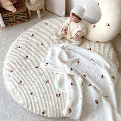 Tapis d’Éveil Bébé avec Motif Ours – Confort et Sécurité pour les Premiers Mouvements