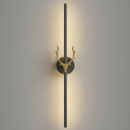 Applique Murale Moderne Noire avec Bois Doré