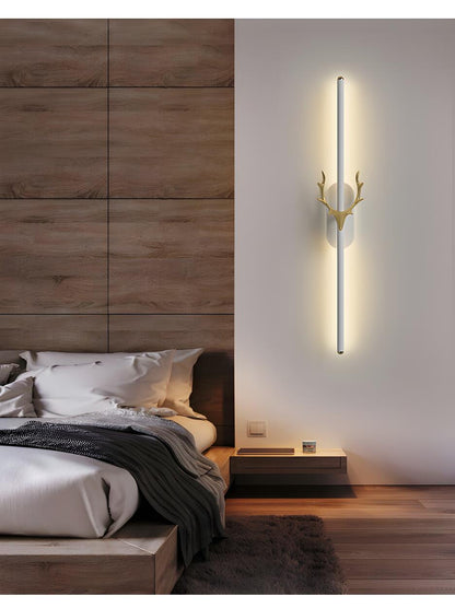 Applique Murale Moderne Noire avec Bois Doré