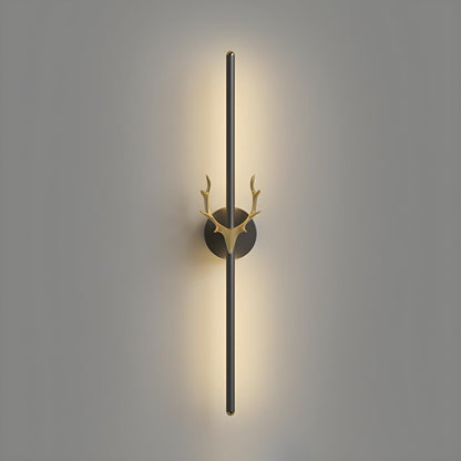Applique Murale Moderne Noire avec Bois Doré