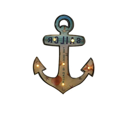 Applique LED Murale Métal, Motif Bière/Voiture/Ancre