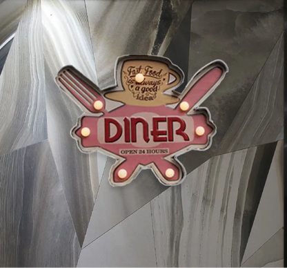 Applique LED Murale Métal, Motif Bière/Voiture/Ancre