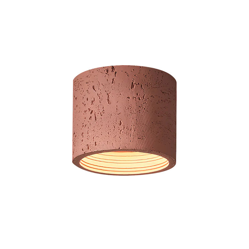Plafonnier Cylindrique Wabi Sabi Effet Pierre Naturelle