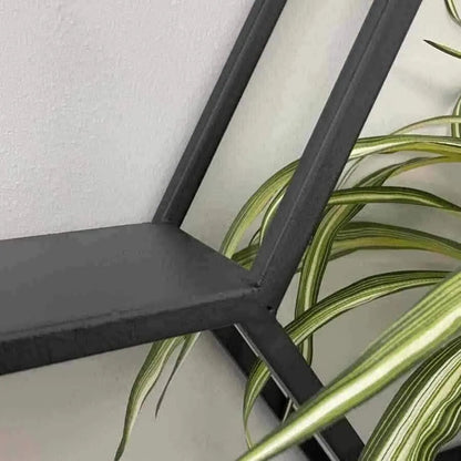 Étagère Murale Hexagonale en Métal Noir
