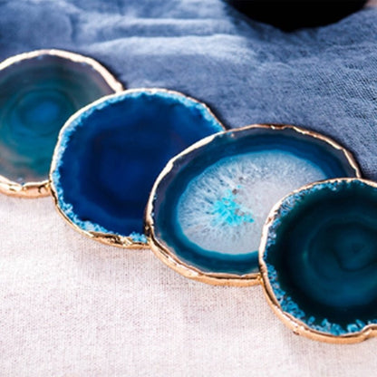 Ensemble de 4 Sous-verres en Agate Bleue