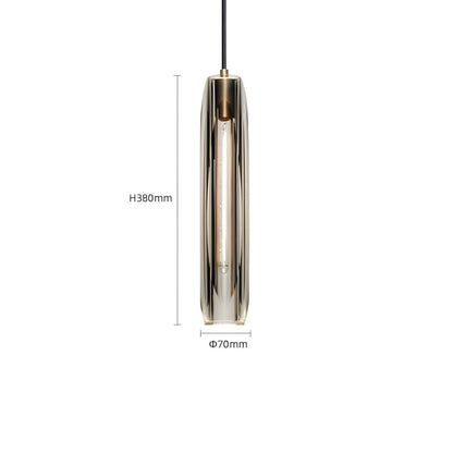 Suspension Moderne Verre K9 Laiton Fumé ou Clair
