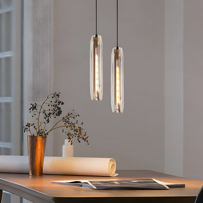 Suspension Moderne Verre K9 Laiton Fumé ou Clair