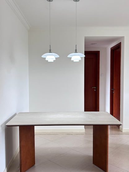 Suspension Danoise en Verre Opalin – Style Scandinave