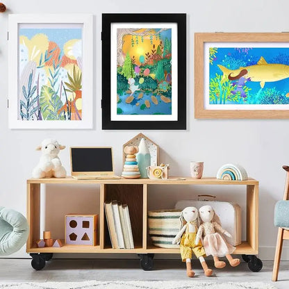 Cadre Magnétique en Bois – Pour Dessins et Œuvres d’Art des Enfants