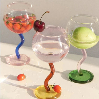 Verre | Tige Tordue Colorée - Design Unique et Élégant