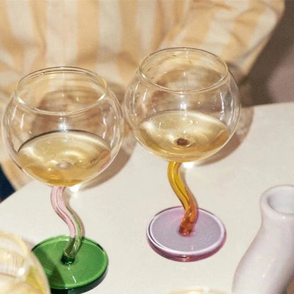 Verre | Tige Tordue Colorée - Design Unique et Élégant