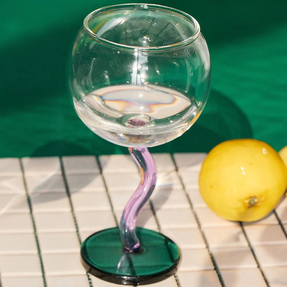 Verre | Tige Tordue Colorée - Design Unique et Élégant