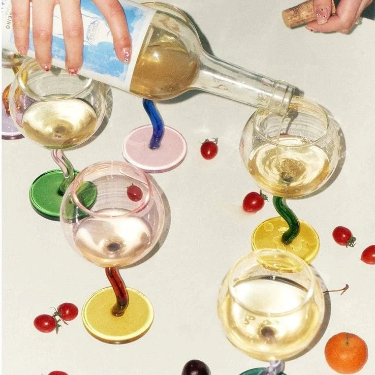 Verre | Tige Tordue Colorée - Design Unique et Élégant
