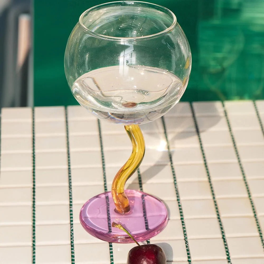Verre | Tige Tordue Colorée - Design Unique et Élégant