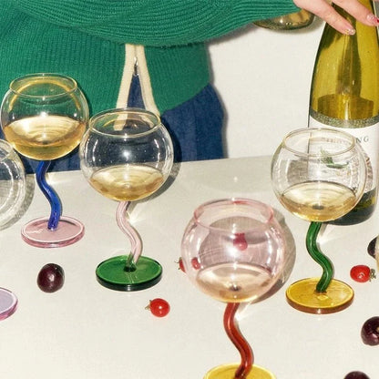 Verre | Tige Tordue Colorée - Design Unique et Élégant