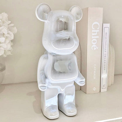 Cream Pearlescent Standing Bear Ornament | Ornement Ours Debout Nacré Crème