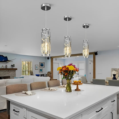 Suspension Lustre en Fer et Verre Cristal – Éclairage LED