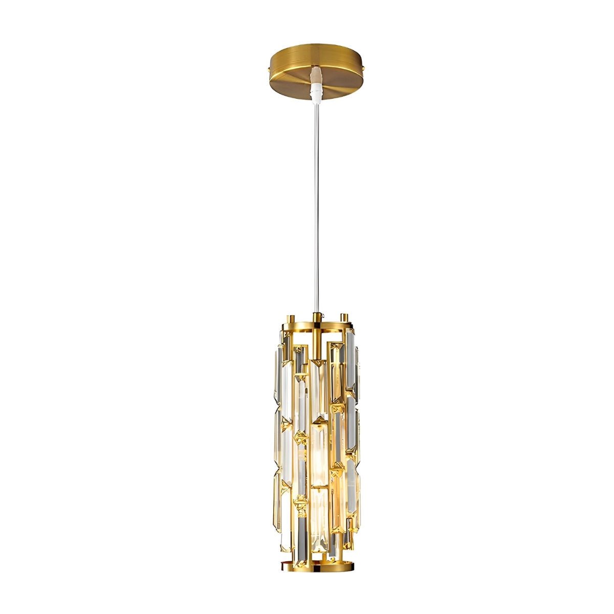 Suspension Lustre en Fer et Verre Cristal – Éclairage LED
